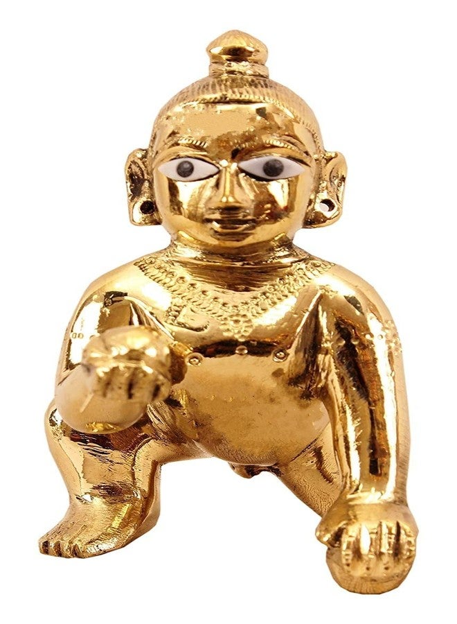 Pujahome vrindavan laddu Gopal Idol Murti Pure Metal Bal Gopal للمنزل ماندير ثاكور جي لادو جوبال (الحجم 0) - Image 1